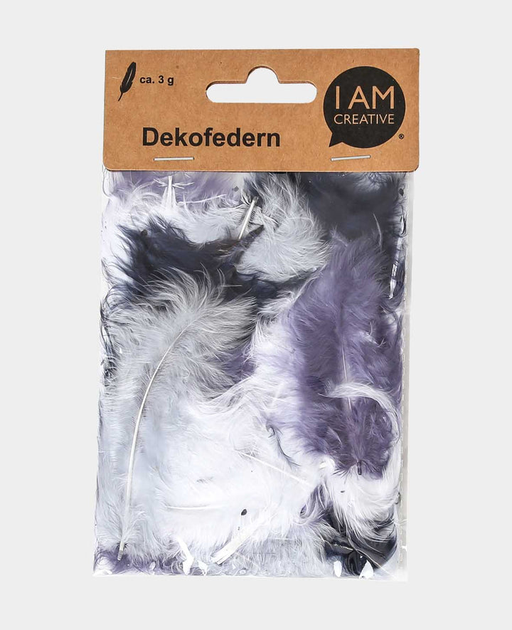 Dekofedern, Schwarz &amp; Weiss-Mix, 5 - 8 cm