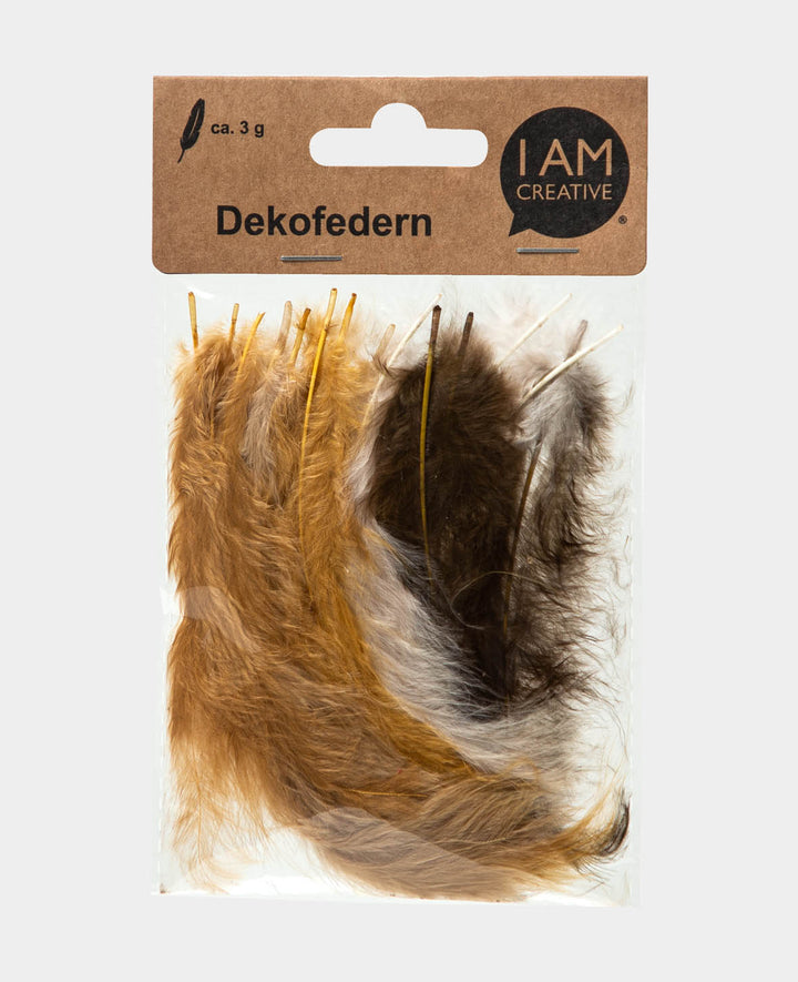 Decorative feathers, natural tones, 5 – 8 cm