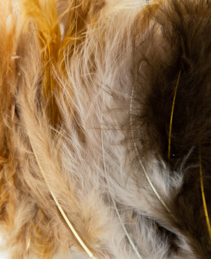 Decorative feathers, natural tones, 5 – 8 cm