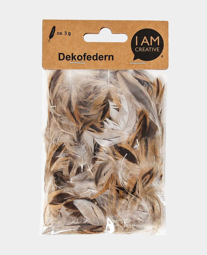 Decorative Feathers, natural tones, 5 - 8 cm