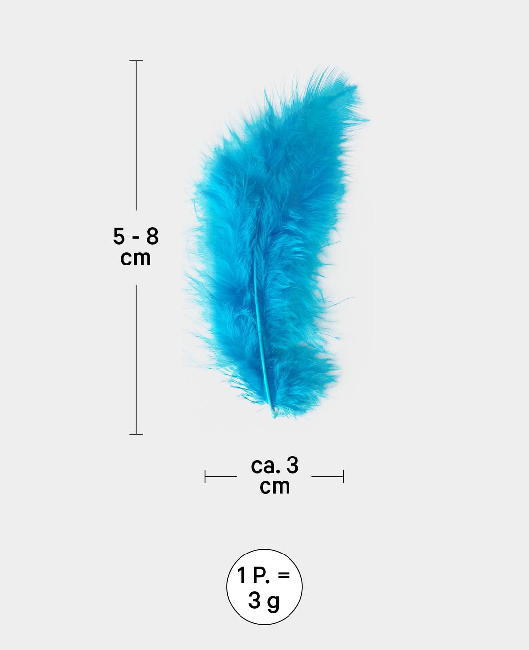 Plumes décoratives, mélange pastel, 5 - 8 cm