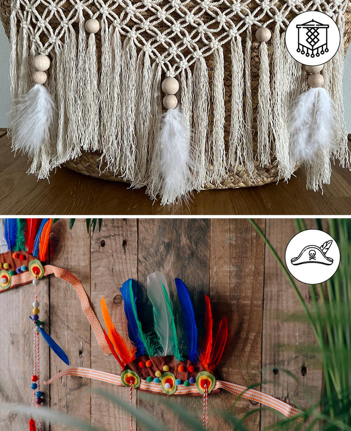 Plumes décoratives Jumbo, couleurs assorties, env. 30 cm, 8 pces