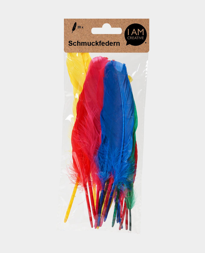 Schmuckfedern, bunt, ca. 10-20 cm, 20 Stk.