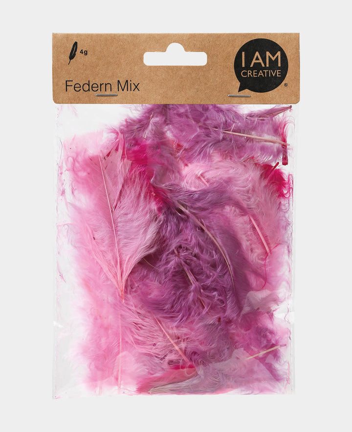 Federn Mix 6 - 12 cm, Lila-Töne