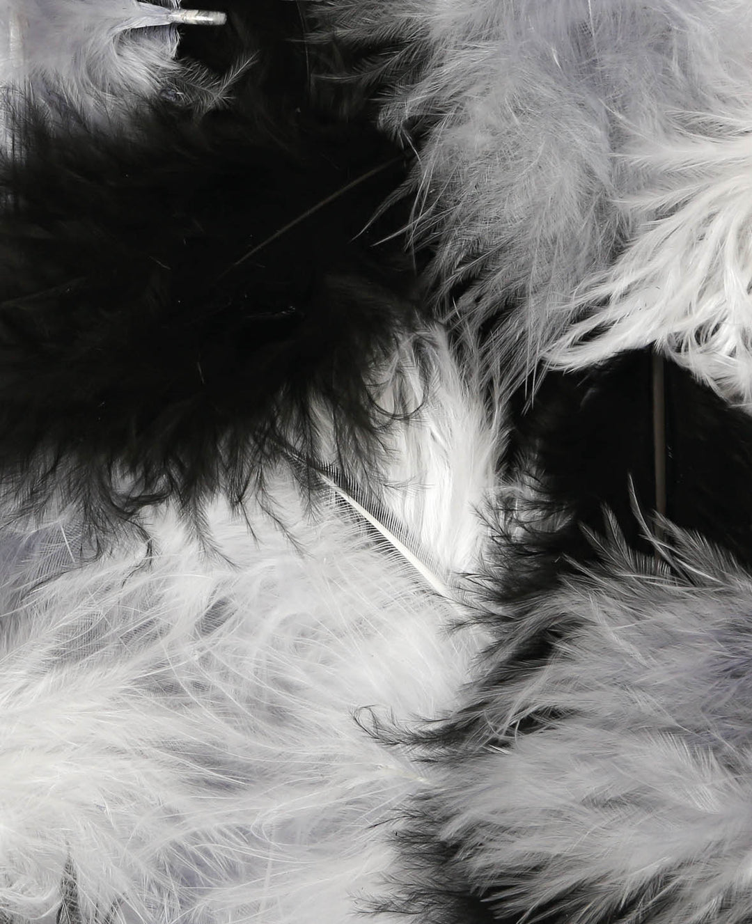 Feathers Mix 6 - 12 cm, black / grey / white