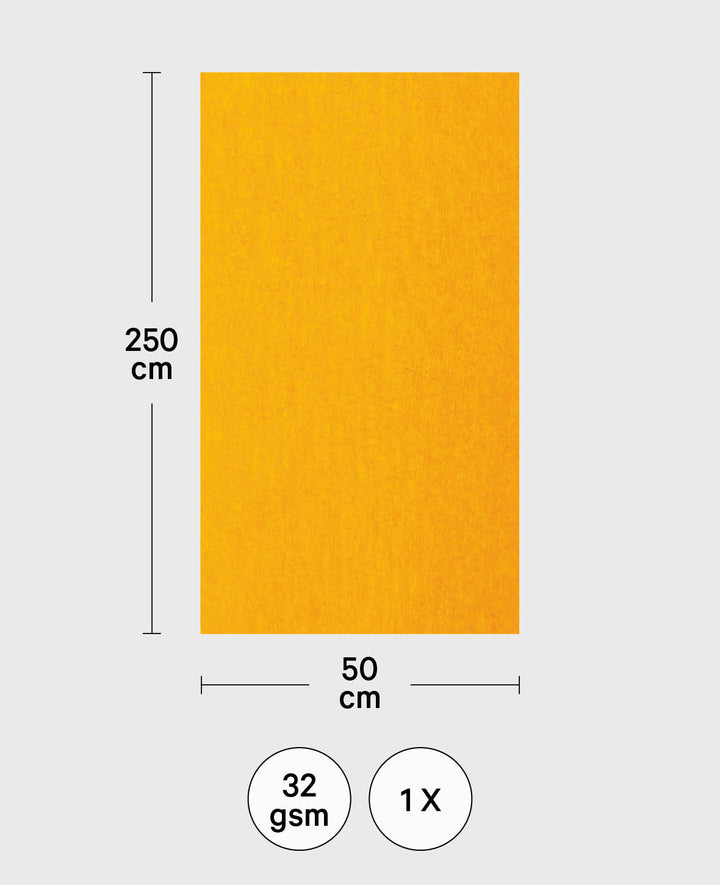 Crepe paper, mandarin, 50 x 250 cm