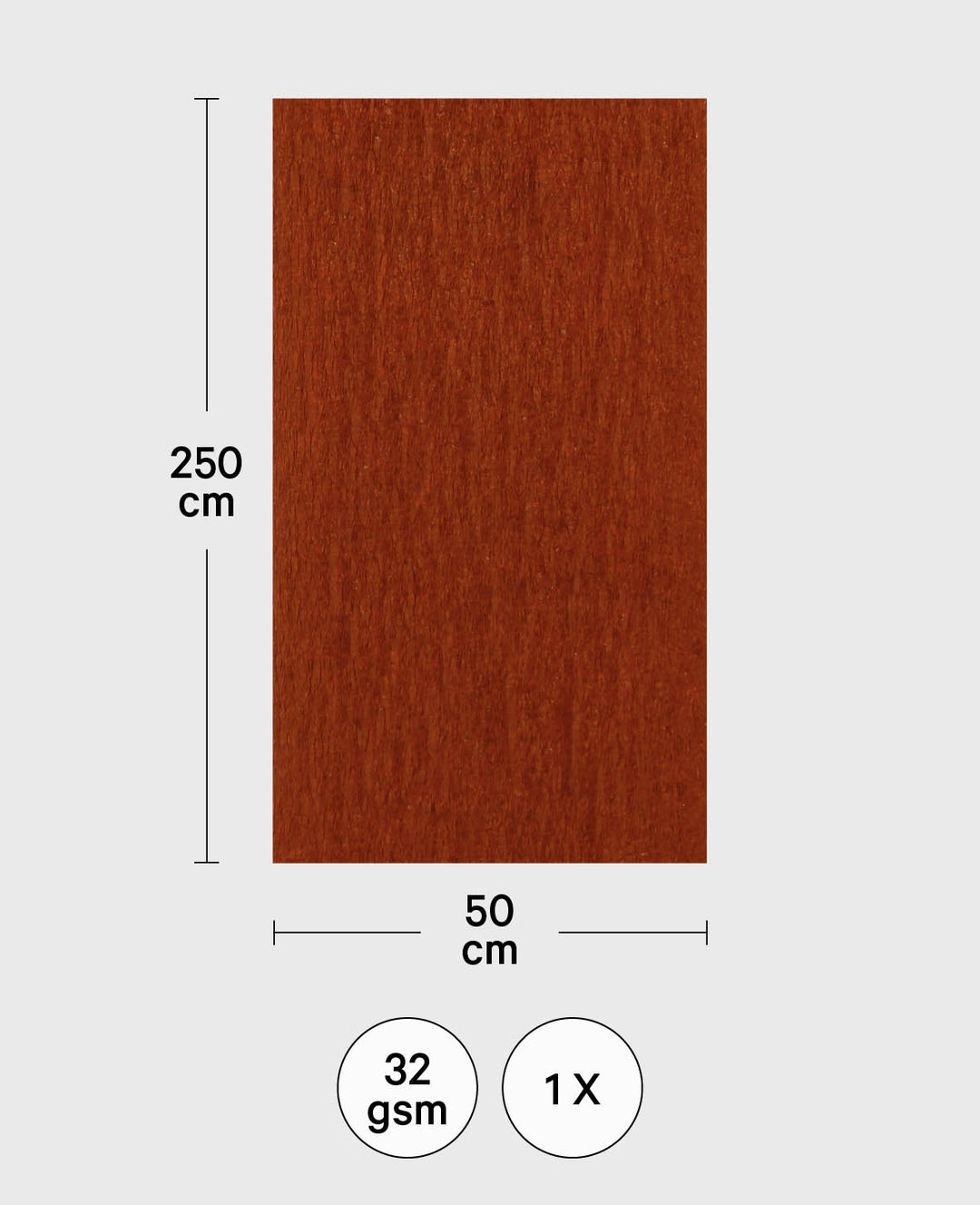Crepe paper, Chestnut brown, 50 x 250 cm