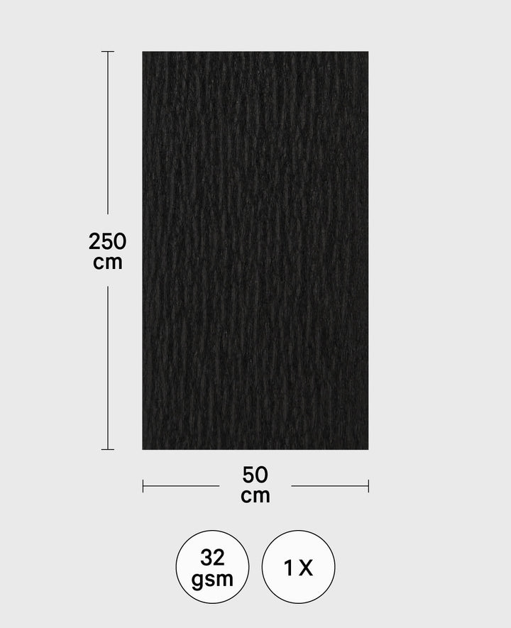 Crepe paper, black, 50 x 250 cm