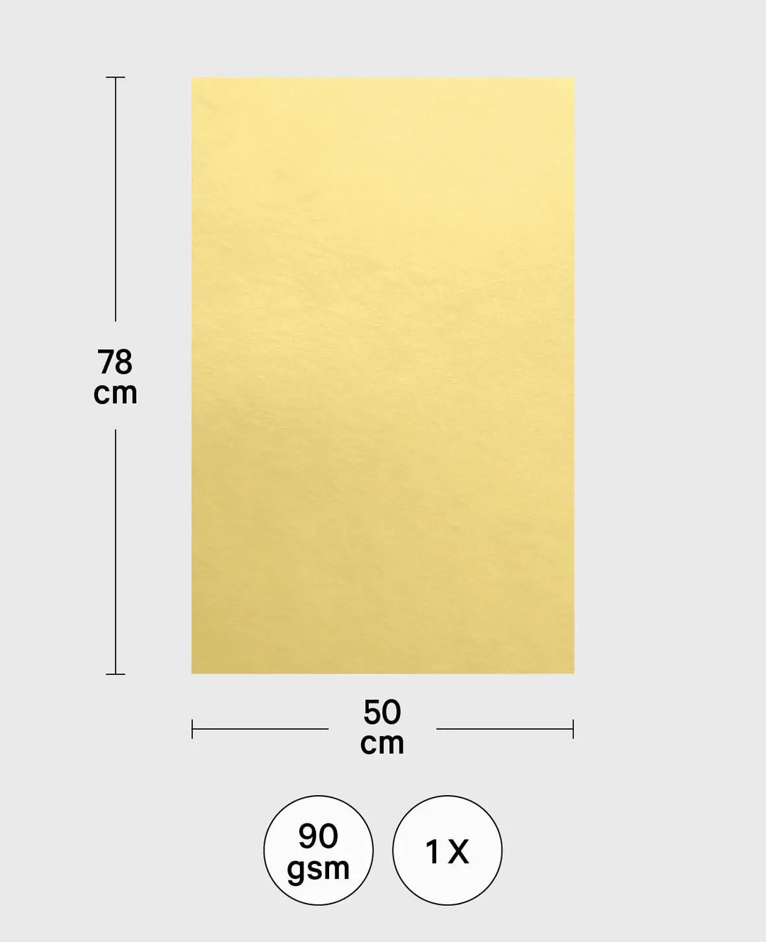 Alu-Bastelfolie, 50 x 78 cm, Gold/Gold, 90 g/m²