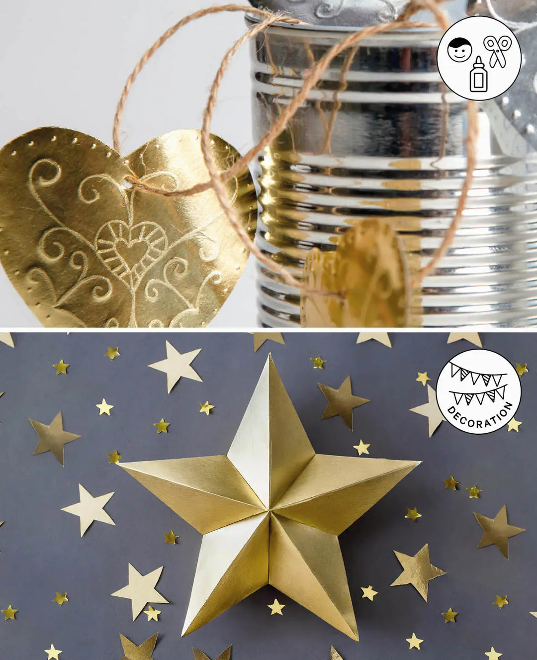 Alu-Bastelfolie, 50 x 78 cm, Gold/Gold, 90 g/m²