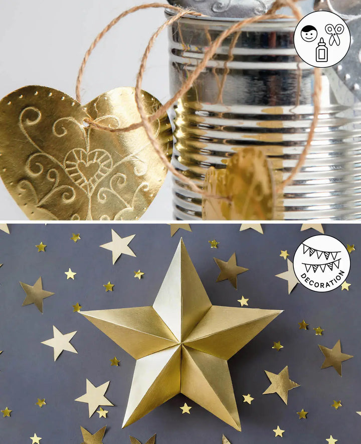 Alu-Bastelfolie, 50 x 78 cm, Gold/Gold, 90 g/m²
