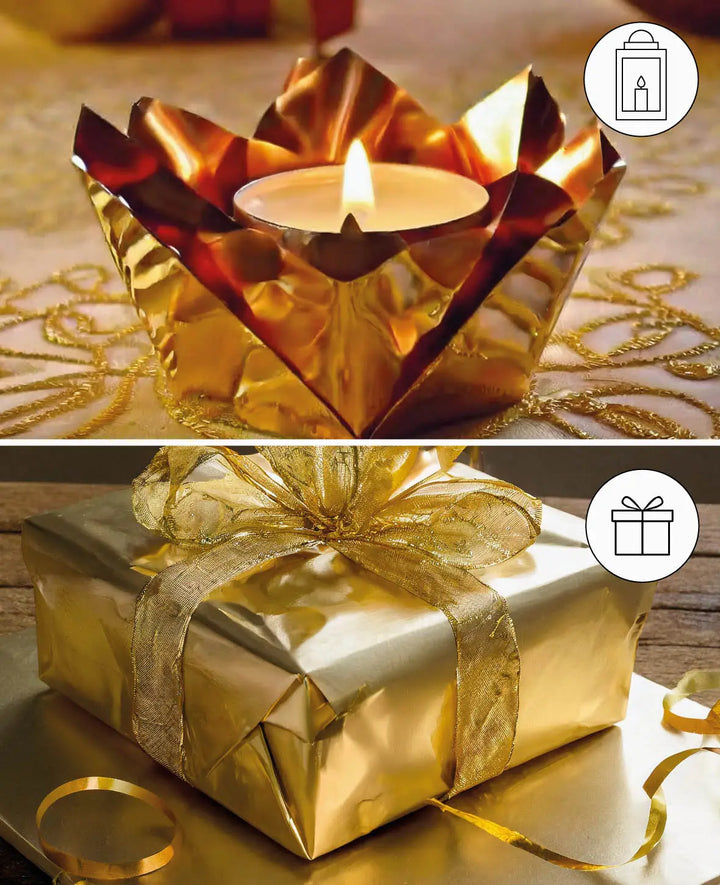Alu-Bastelfolie, 50 x 78 cm, Gold/Gold, 90 g/m²