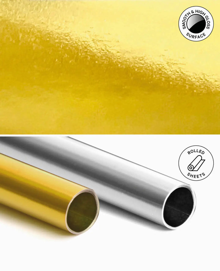 Alu-Bastelfolie, 50 x 78 cm, Gold/Gold, 90 g/m²