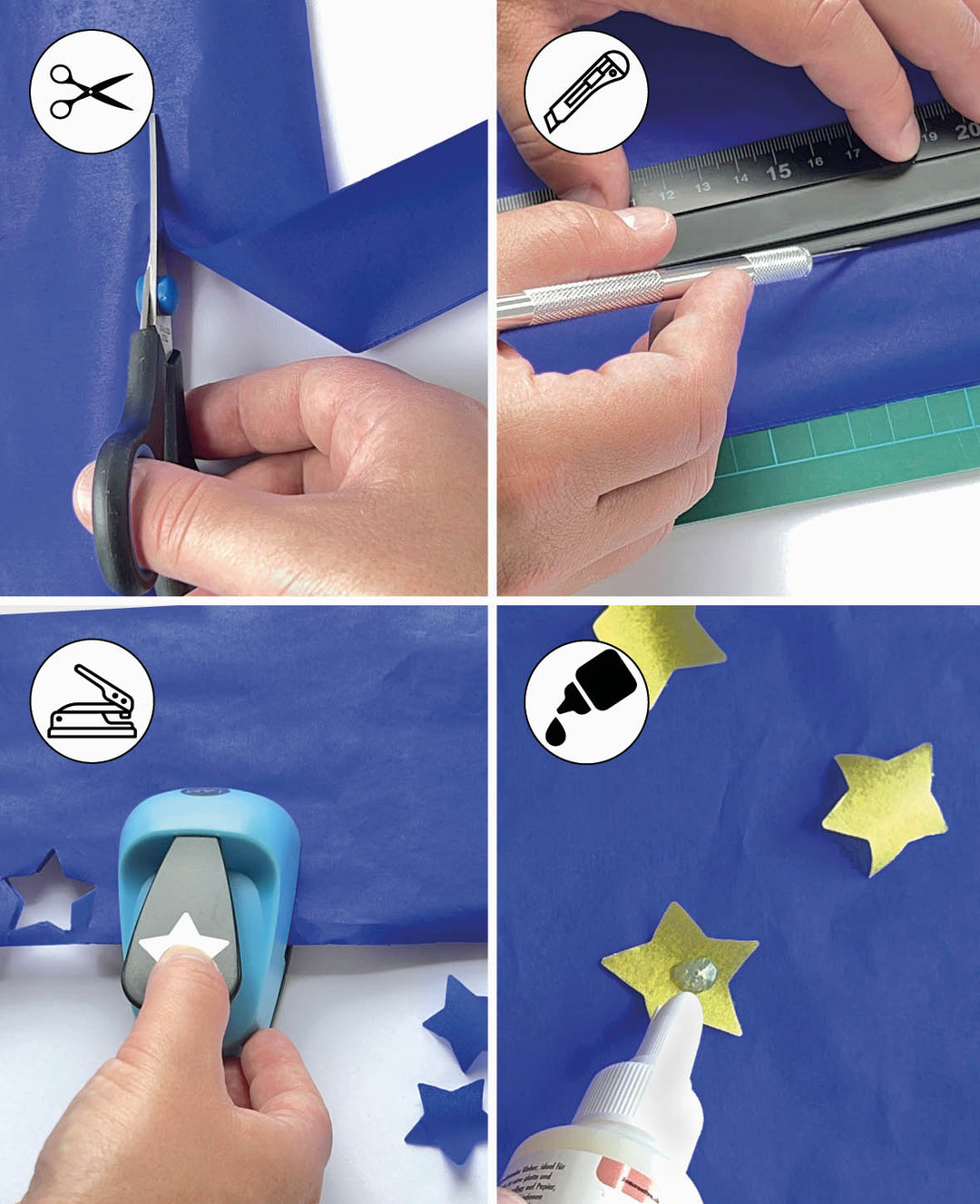 Floral Silk, Tissue Paper, Lemon Yellow, 50 x 70 cm, 6 sheets, 17 gsm