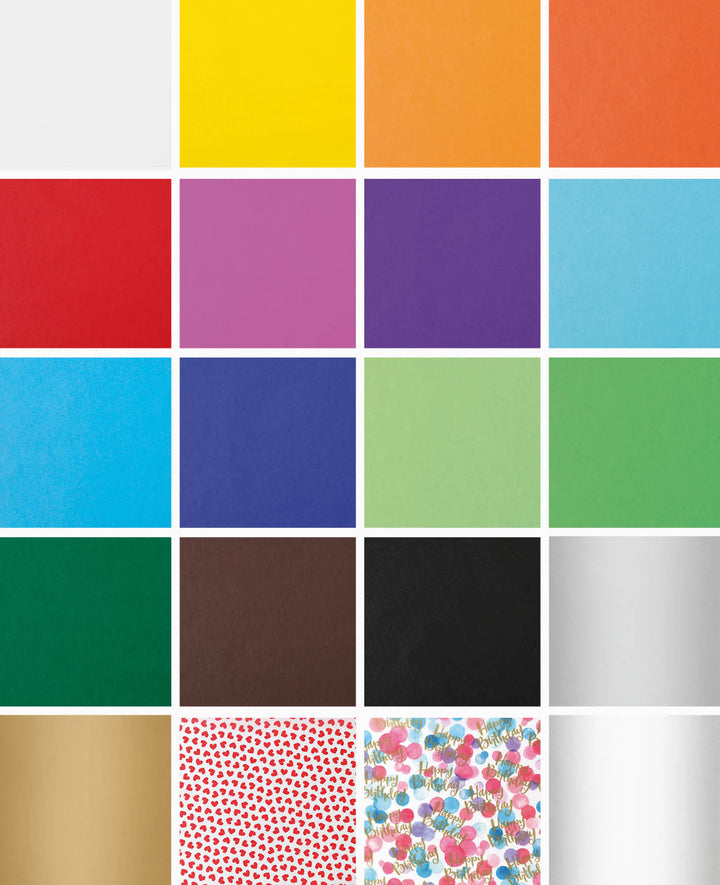 Floral Tissue Paper, White, 50 x 70 cm, 6 sheets, 17 gsm