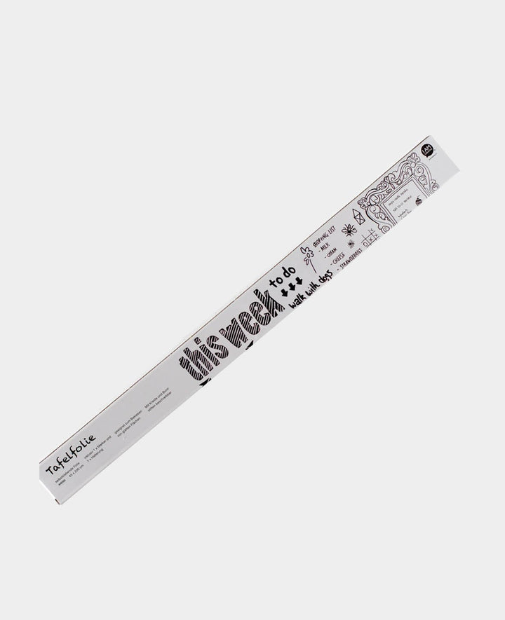 Tafelfolie selbstklebend, Folie für Whiteboard mit schwarzem Marker beschreibbar, Weiss, 45 cm x 2 m, inkl. Marker, gerollt