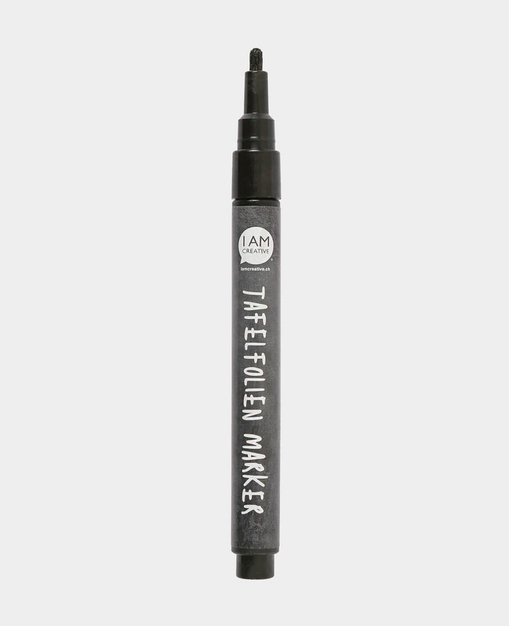 Whiteboard film marker, pen for whiteboard and chalkboard films, black, ø 1 cm, bullet tip