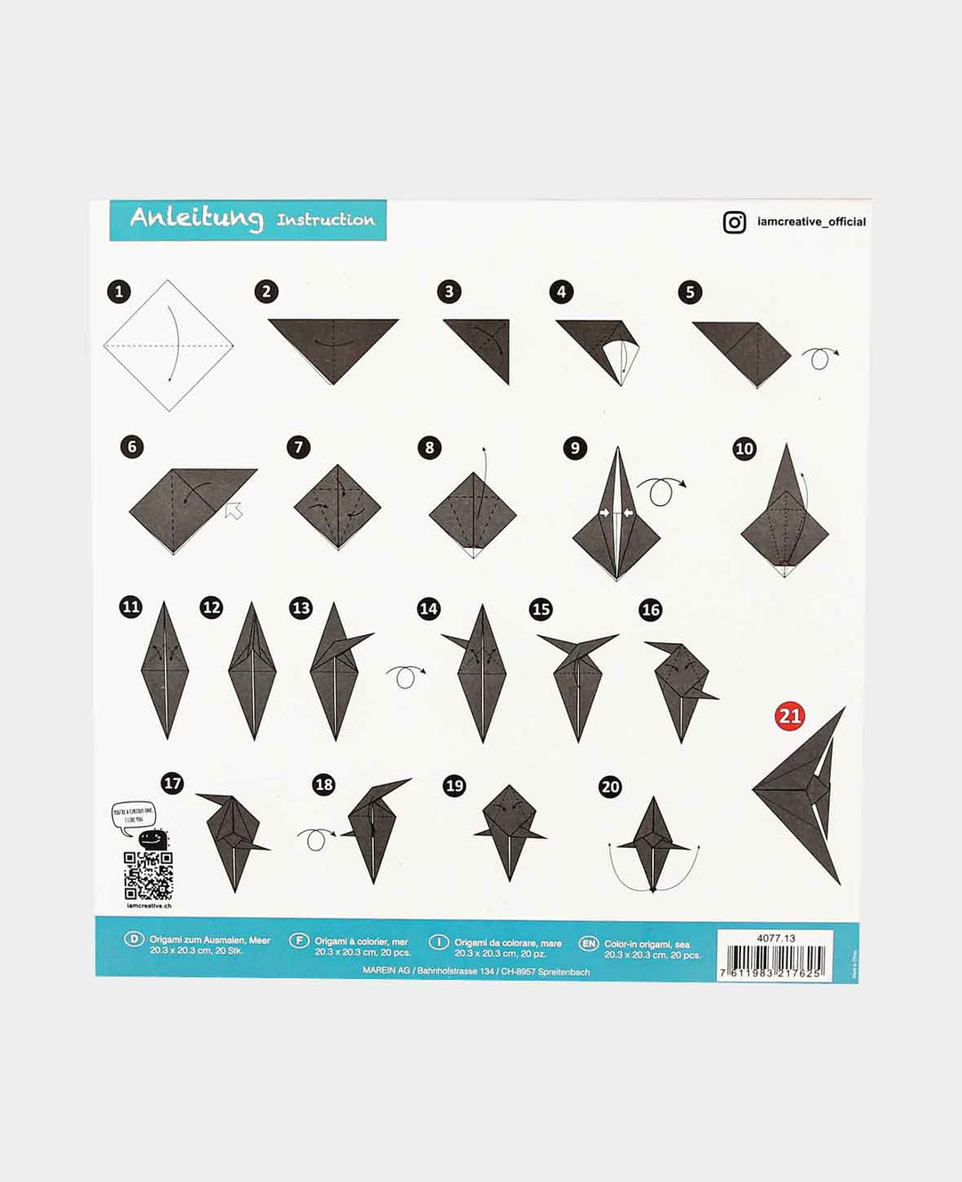 Origami Paper / Folding Sheets Sea, 20.3 x 20.3 cm, 20 sheets