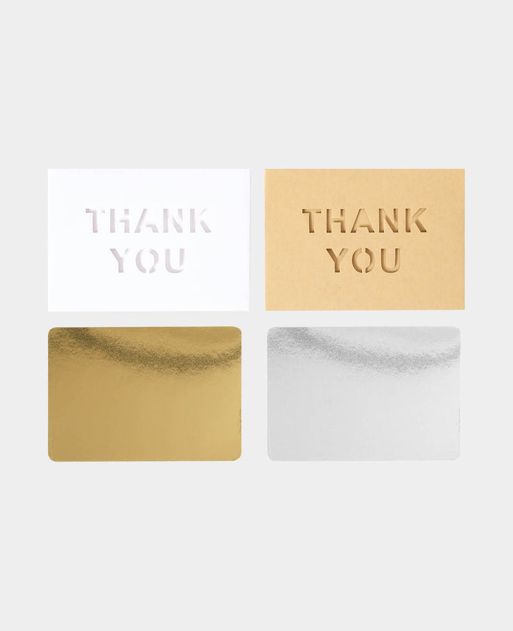 Thank you Karten-Set, Beige &amp; Weiss, 8 x 11.5 cm &amp; 8.5 x 12 cm, 8 tlg.