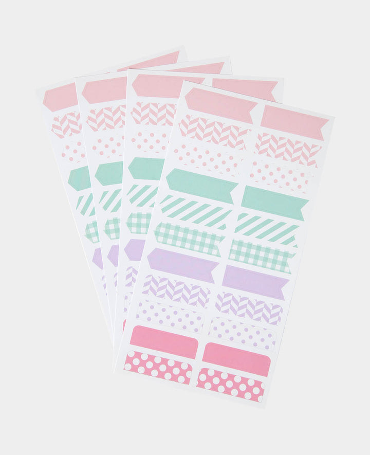 Sticker sheet with 22 stickers in pastel shades, approx. 1.1 x 4 cm, 88 pcs.