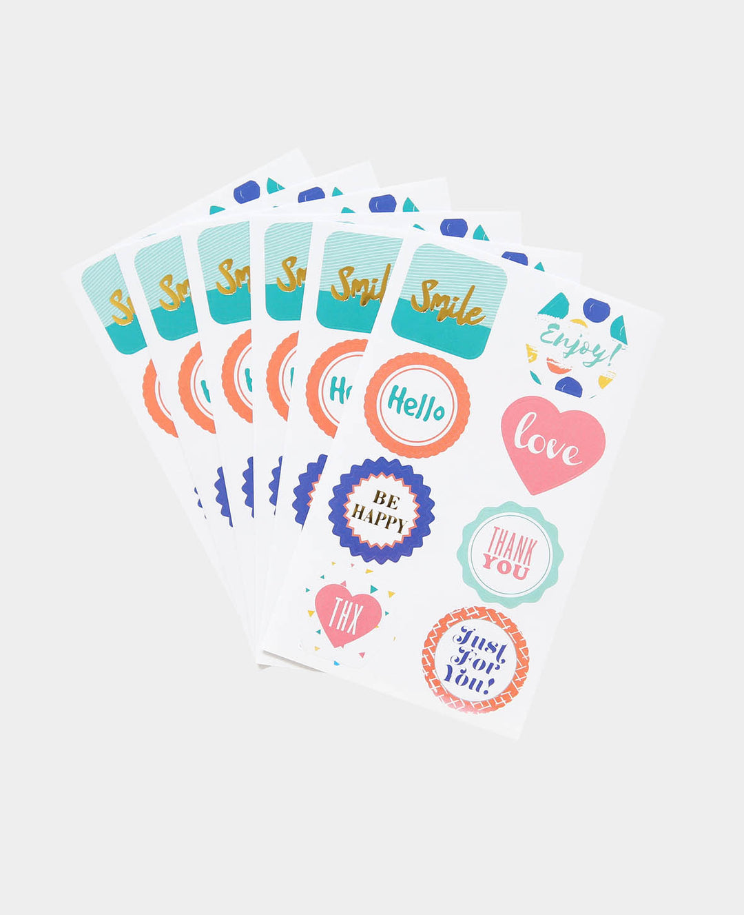 Stickers Happy, Colorful, approx. ø 2.5 cm, 48 pcs.