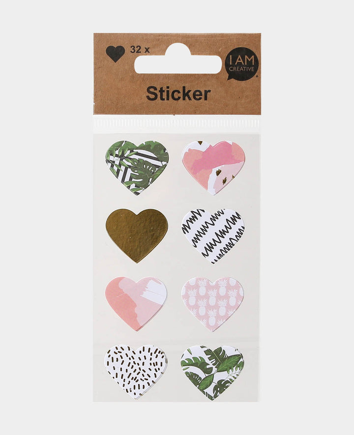 Sticker Herz, Bunt, ca. 2.6 x 2.2 cm, 32 Stk.