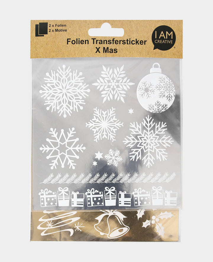 Foil Transfer Sticker X Mas, gold / silver