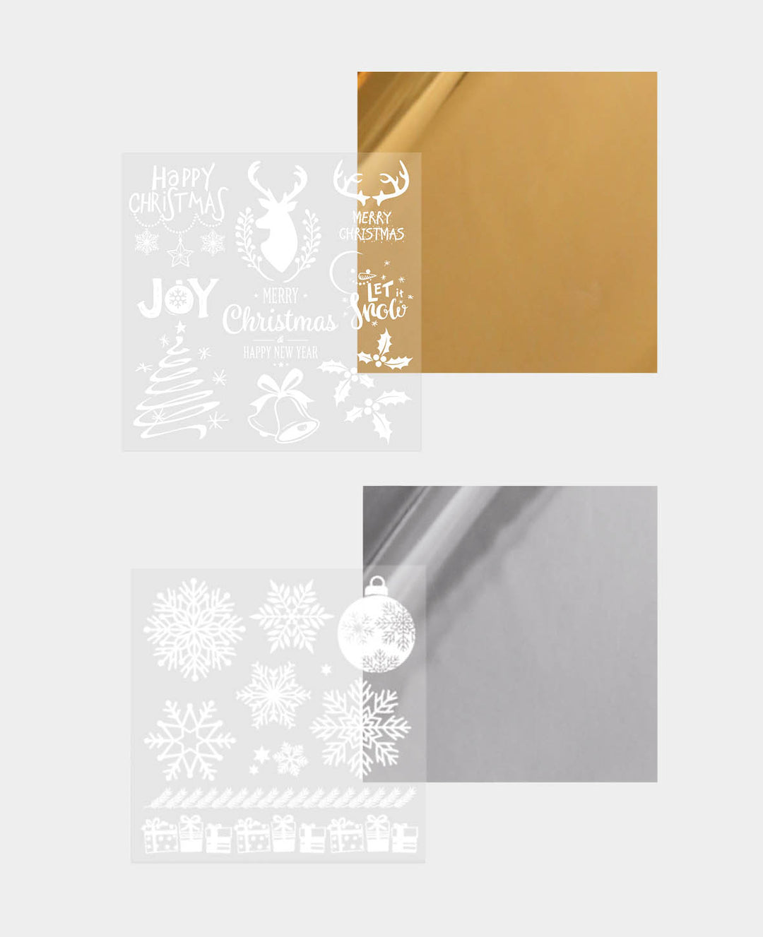 Foil Transfer Sticker X Mas, gold / silver