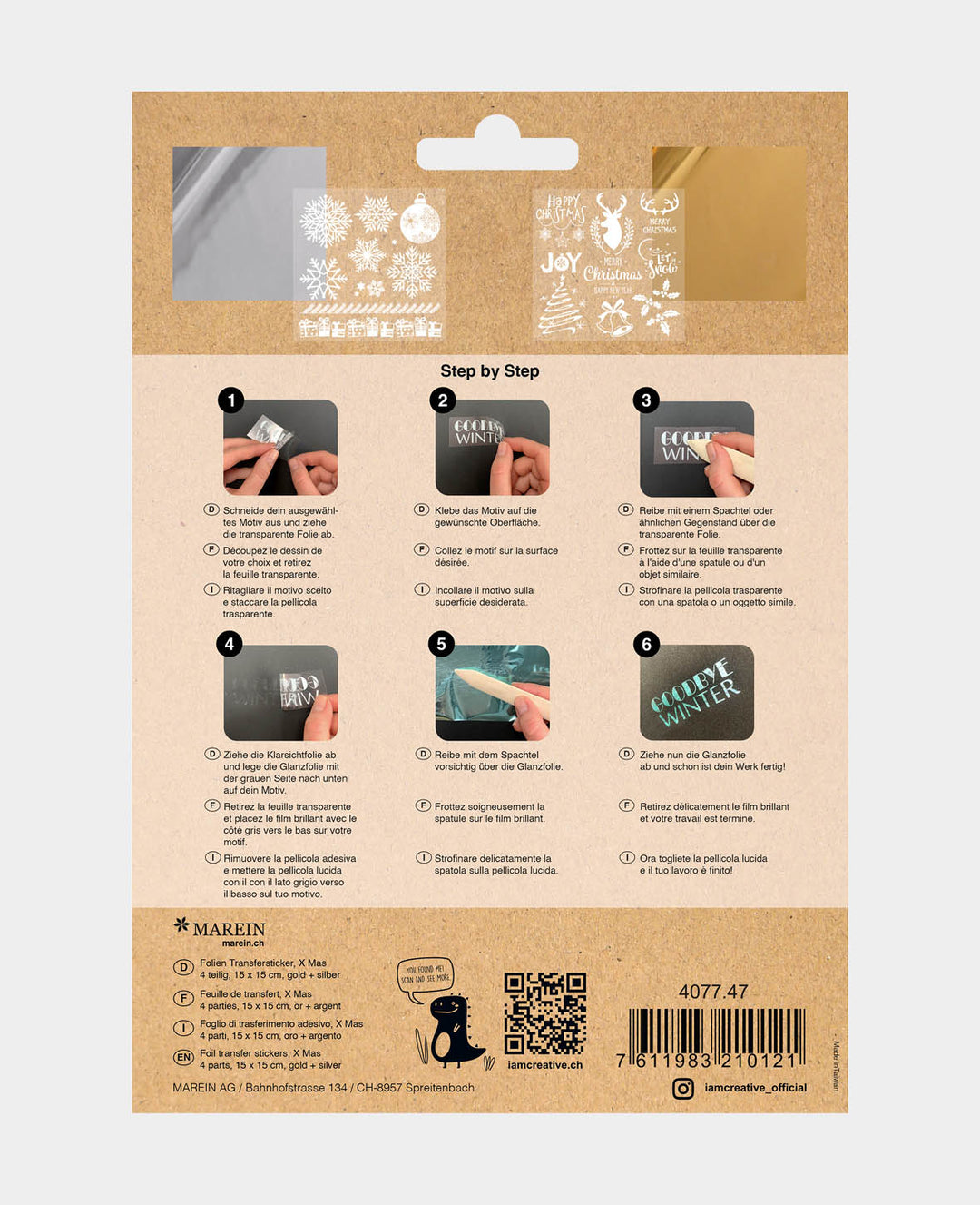 Foil Transfer Sticker X Mas, gold / silver
