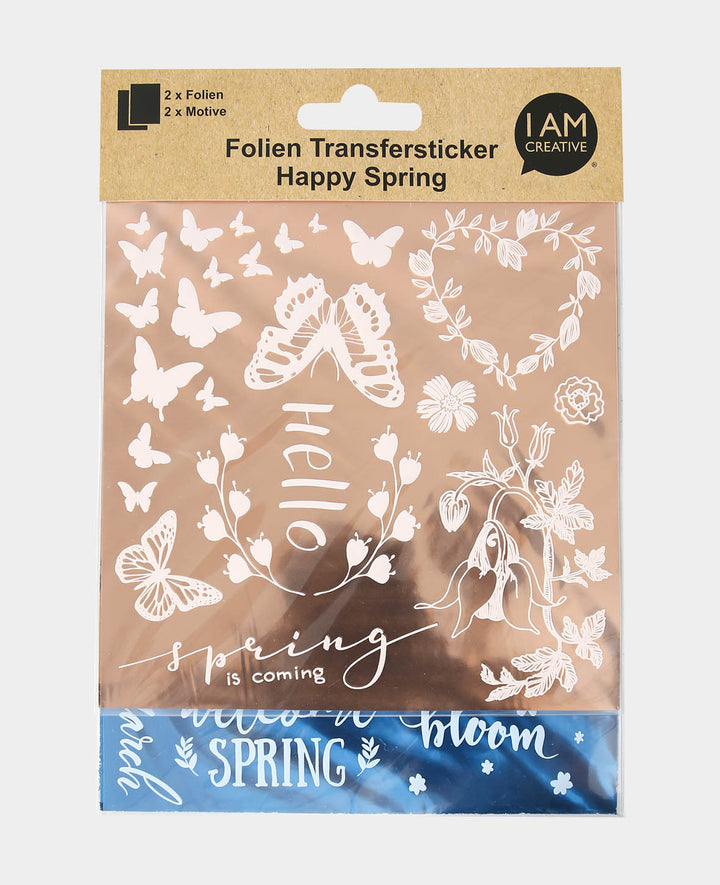 Folien Transfersticker Spring I, rosa / blau