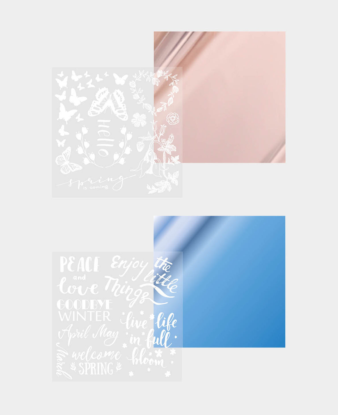 Folien Transfersticker Spring I, rosa / blau