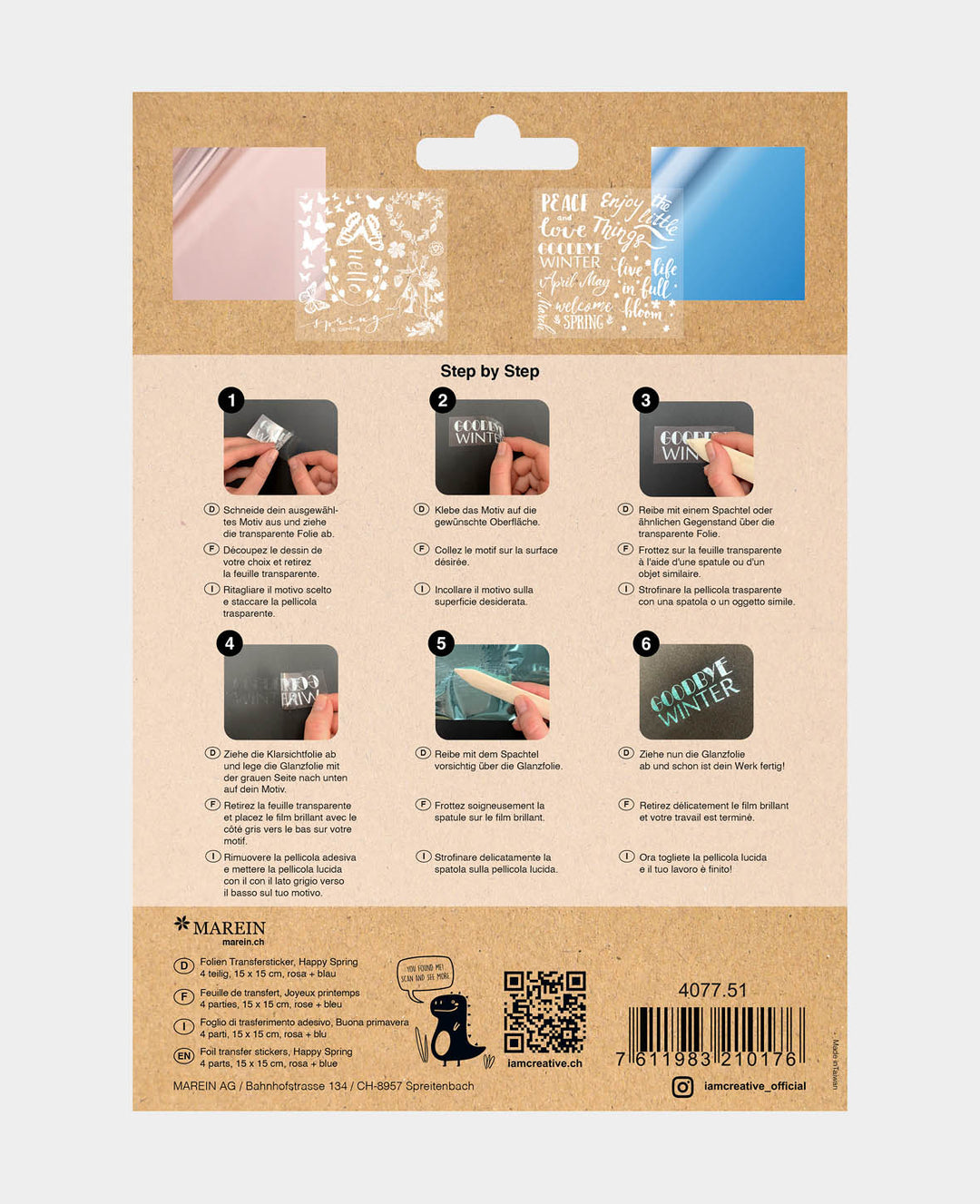 Folien Transfersticker Spring I, rosa / blau
