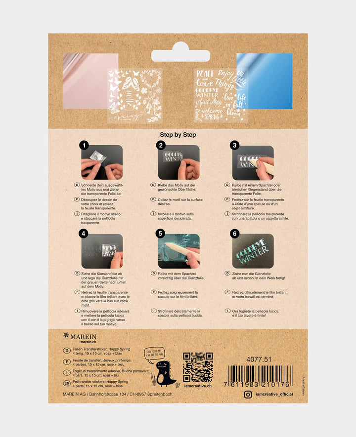 Folien Transfersticker Spring I, rosa / blau