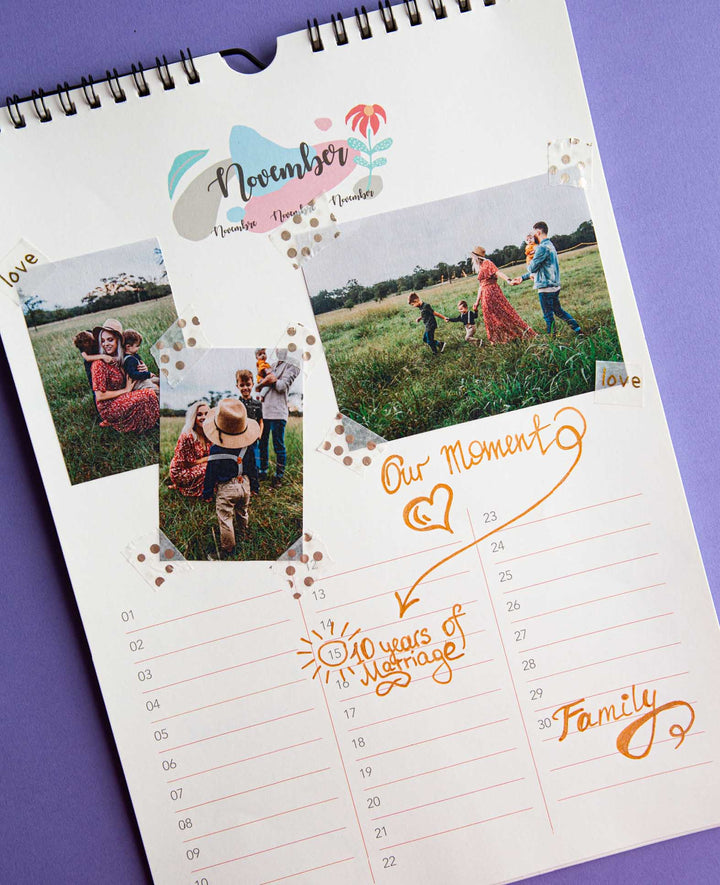Kalender zum Basteln, 297 x 210mm (A4), weiss, 1 Stk.