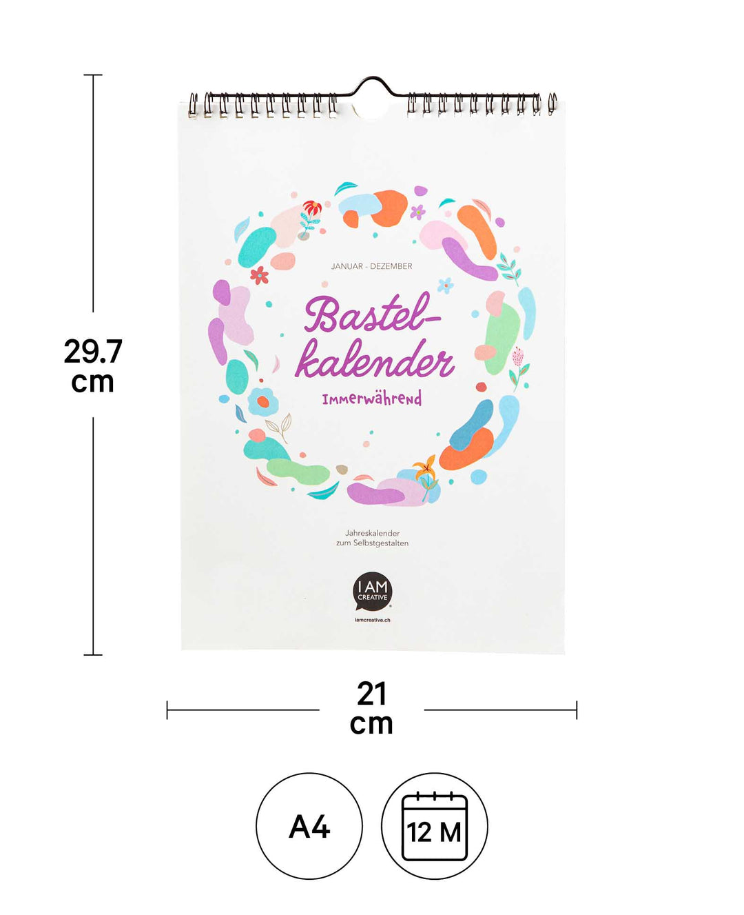 Kalender zum Basteln, 297 x 210mm (A4), weiss, 1 Stk.