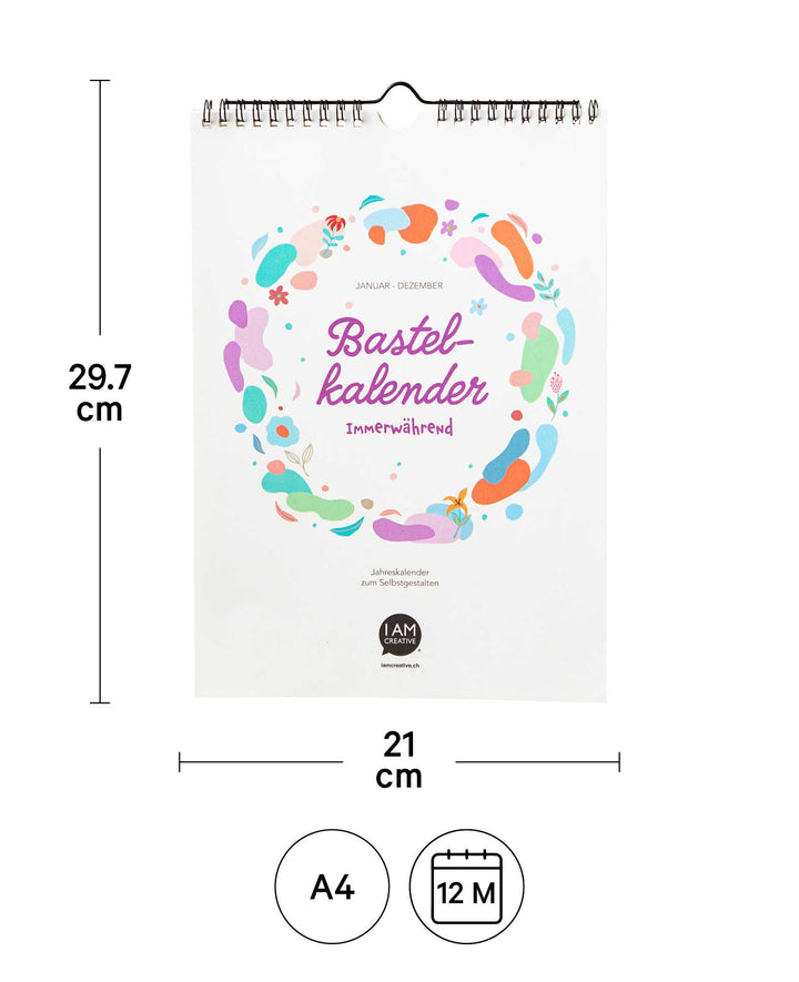 Kalender zum Basteln, 297 x 210mm (A4), weiss, 1 Stk.