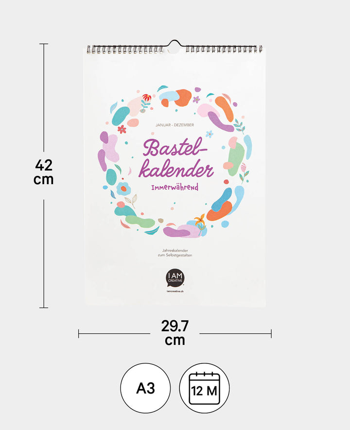 Kalender zum Basteln, 297 x 420 mm (A3), weiss, 1 Stk.