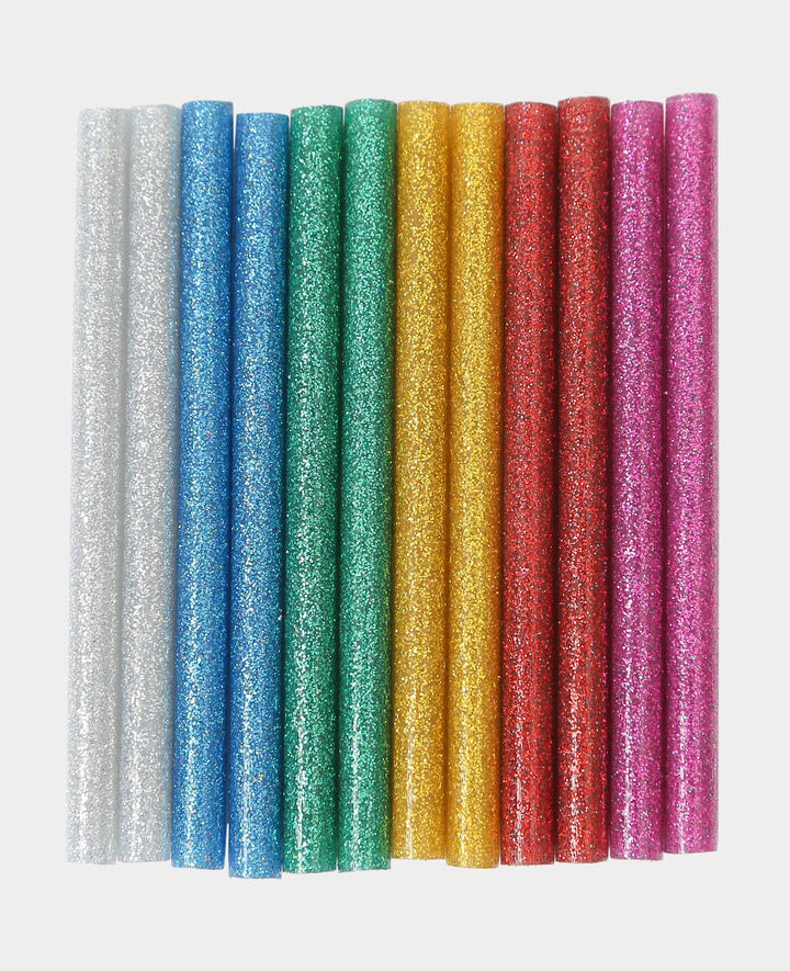 Klebesticks Heissleim Glitter, Bunt, 7 x 100 mm, 12 Stk.
