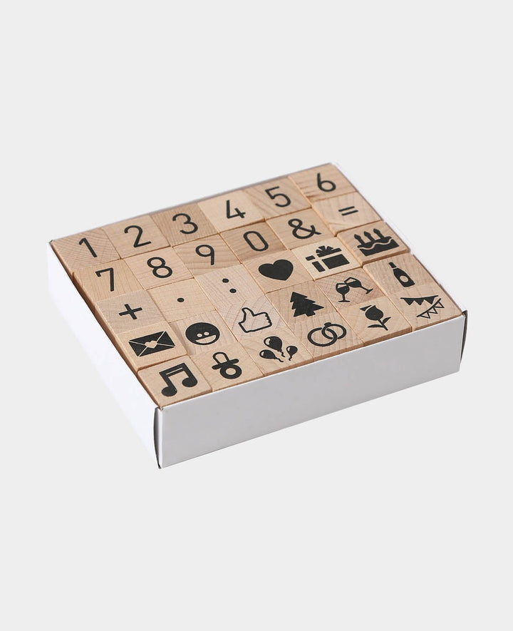 Stempel Set Zahlen &amp; Symbole, 30 Stk.