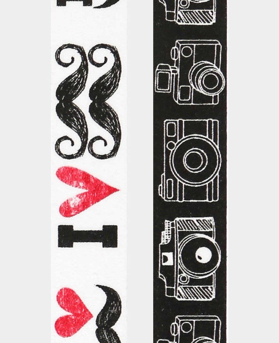Washi Tape 15 mm x 5 m, motifs noir et blanc (lot de 2), ruban adhésif