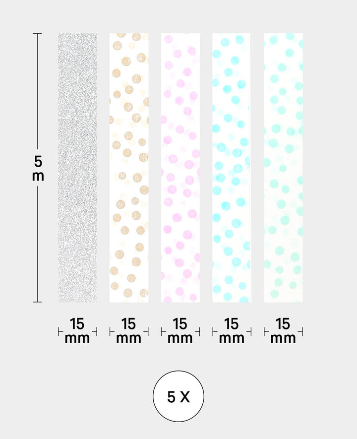Washi Tape Set 1, 5 pcs., Masking Tape