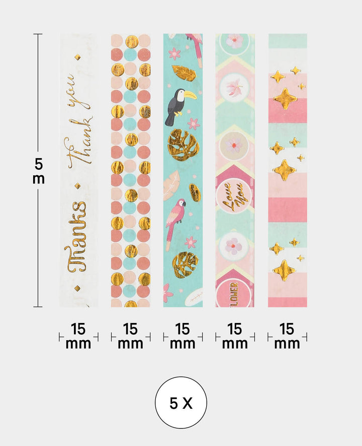 Washi Tape Set 2, 5 pcs, Masking Tape