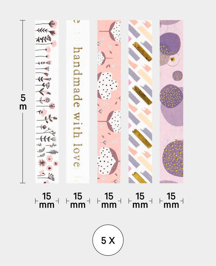 Washi Tape Set 3, 5 Stk., Masking Tape
