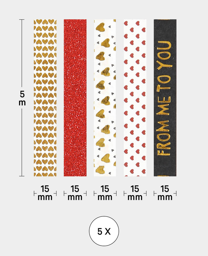 Washi Tape Set 5, 5 Stk., Masking Tape