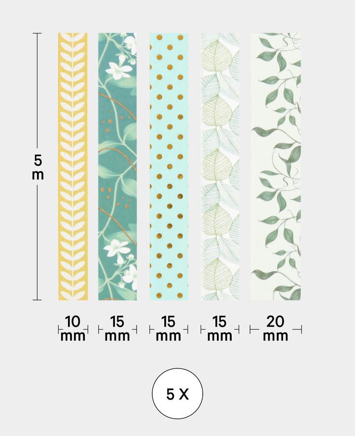 Washi Tape Set 11, 5 Stk., Masking Tape