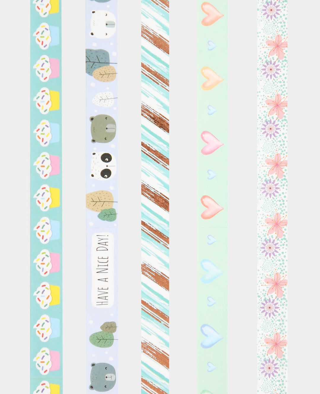 Set de 5 rouleaux de Washi Tape, ruban de masquage