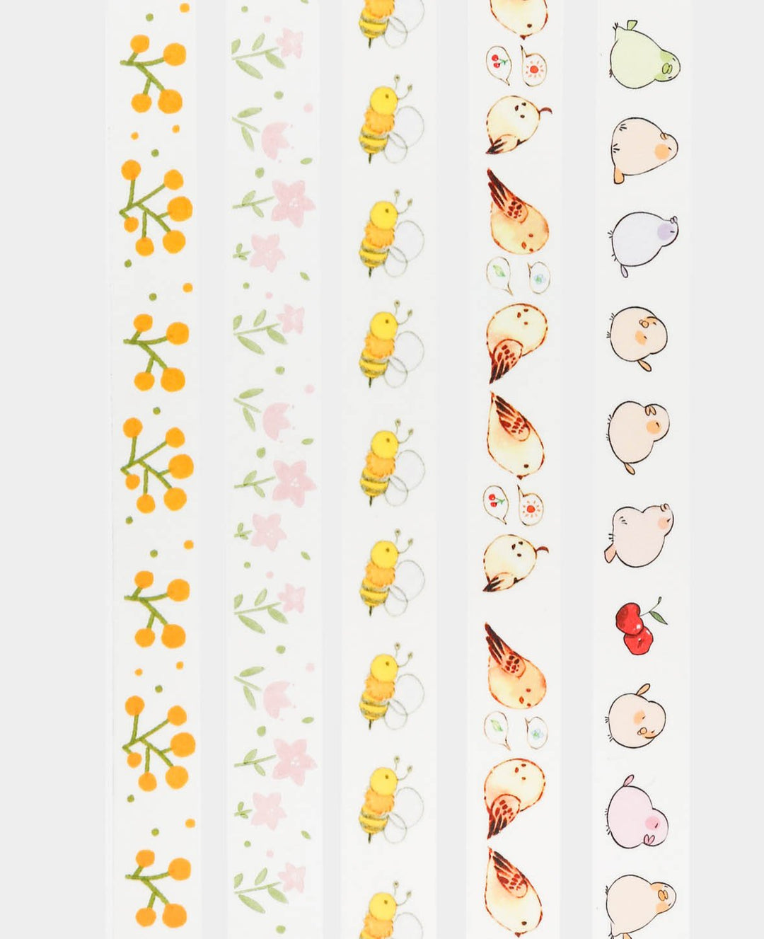 Lot de 5 rubans adhésifs décoratifs Washi Tape Printemps, ruban de masquage