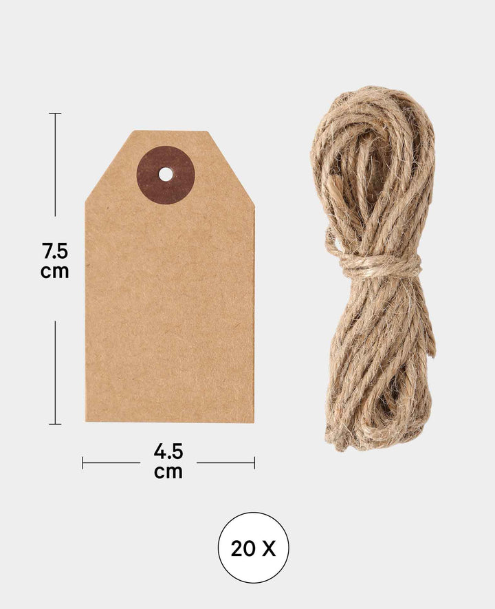 Geschenkanhänger Classic, Braun, 4.5 x 7.5 cm, 20 Stk.