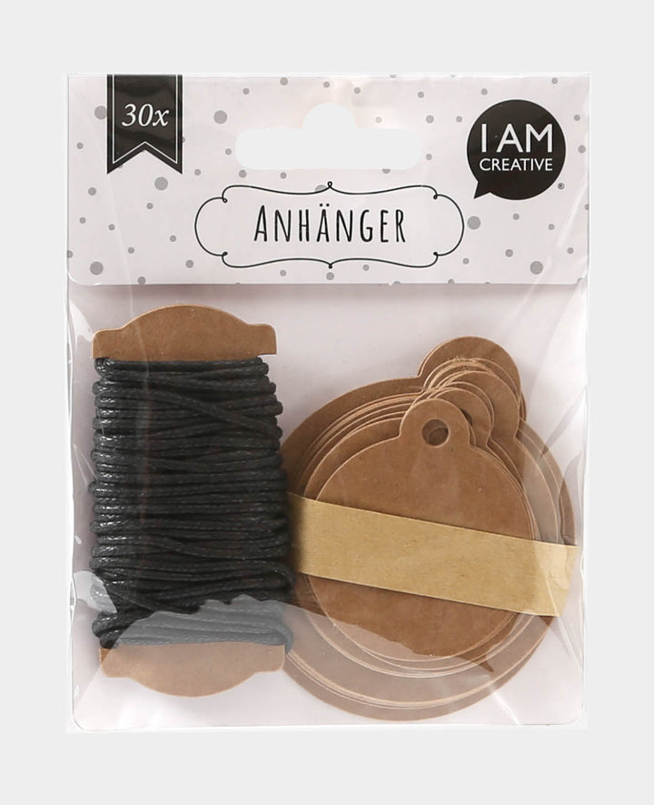 Gift tags natural round, 30 pcs.