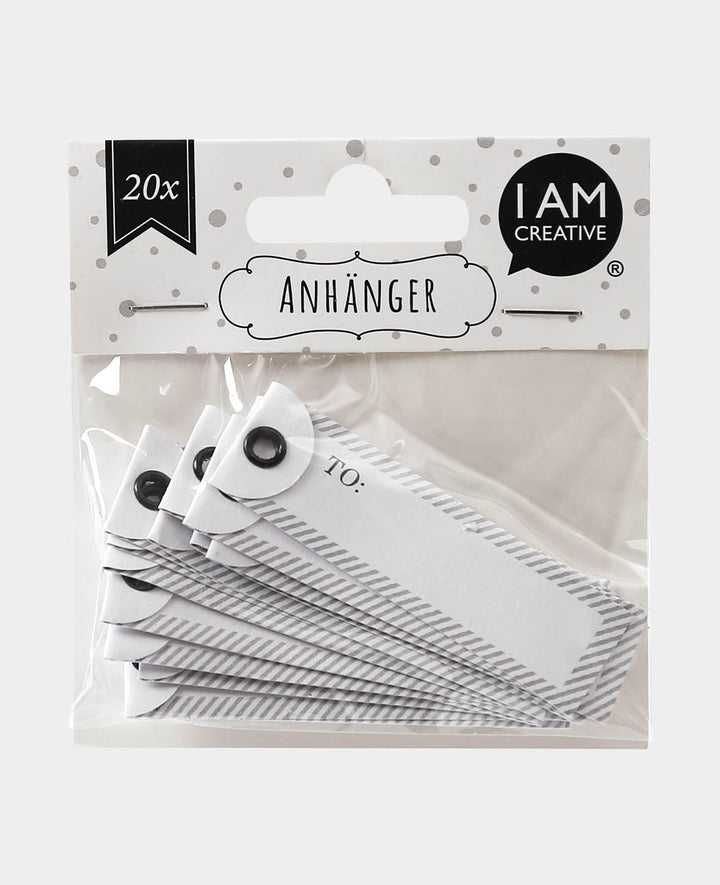 Namens-Anhänger, weiss,  20 Stück
